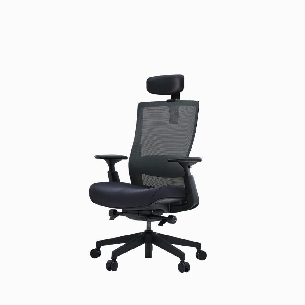 리바트 뉴 테크닉 의자 싱글헤드형-블랙쉘-다크그레이