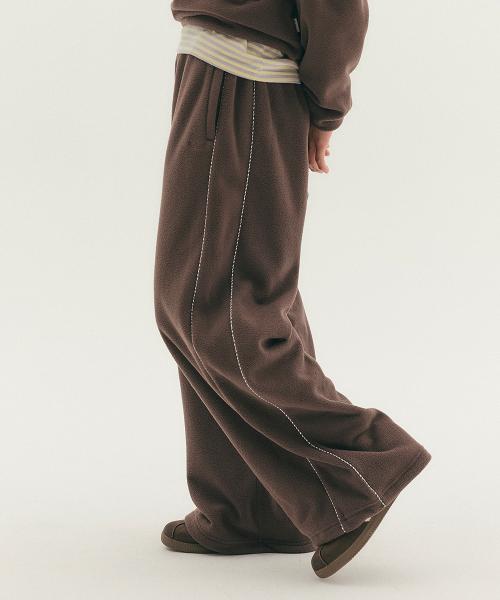 플리스 팬츠 브라운