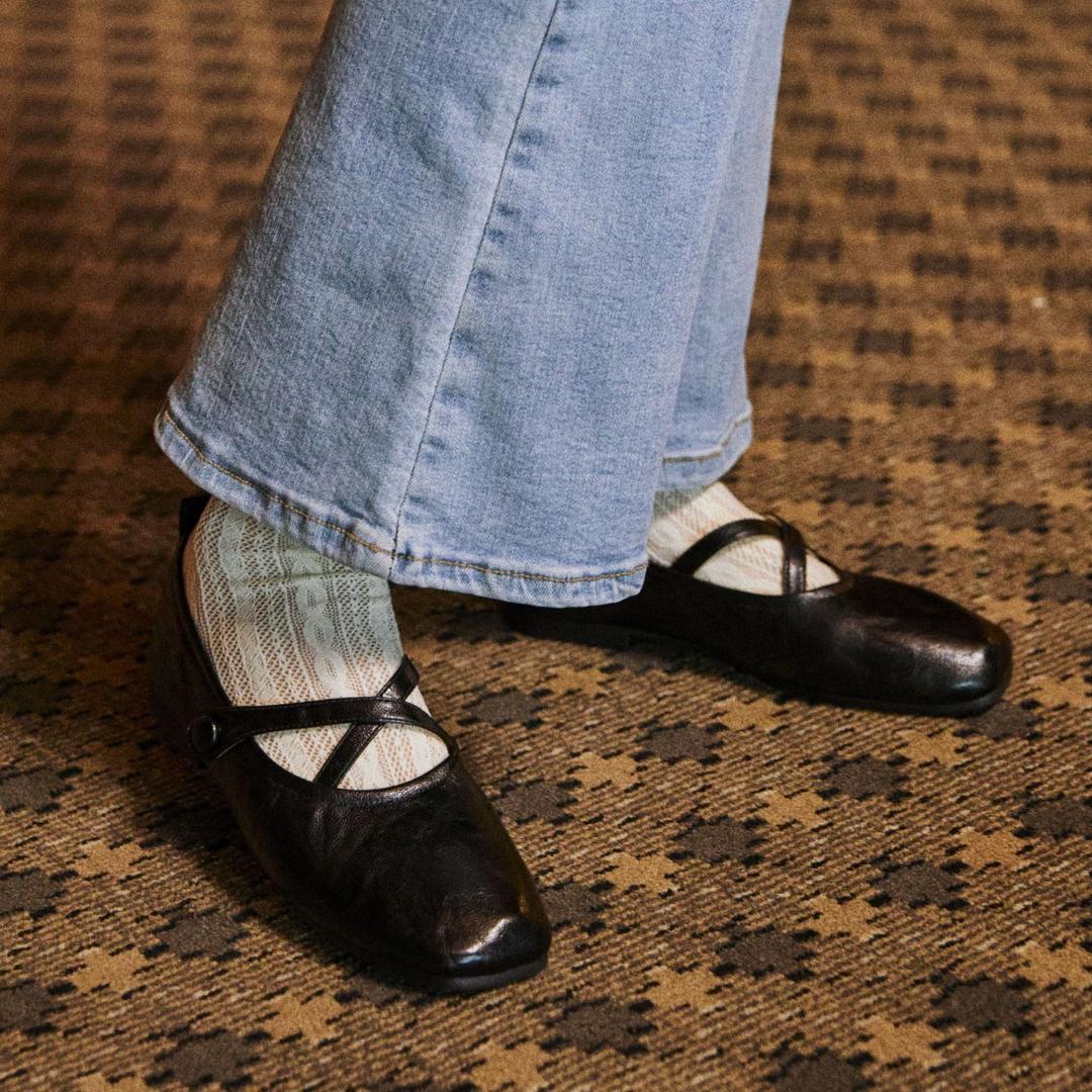 SPUR[스퍼]Elastic String Maryjane Flat -UA9031BK