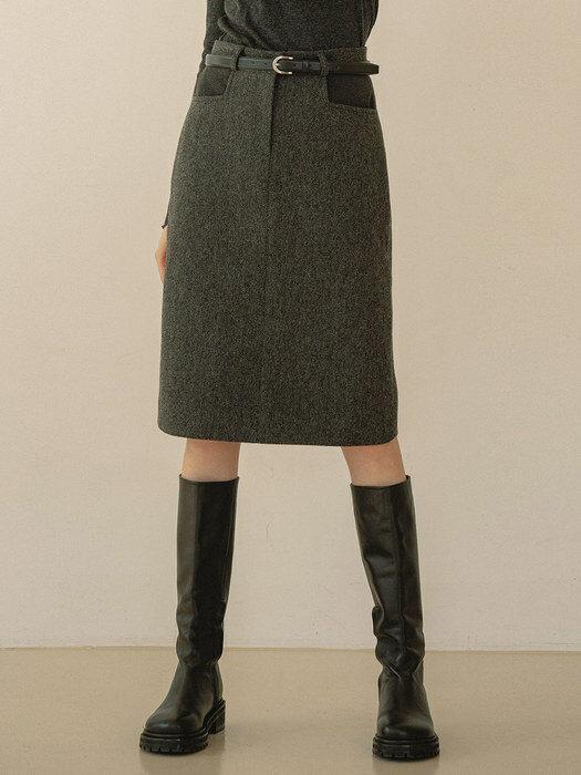 SIST9015 wool twill skirt_charcoal