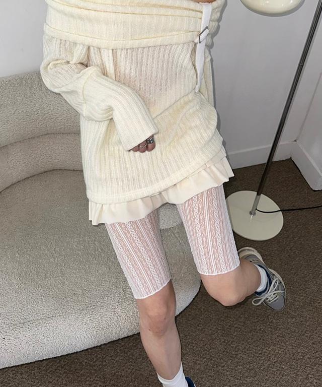 [5부st] pippi lace slim layered shorts leggings / 삐삐 레이스 슬림 레이어드 쇼츠 레깅스