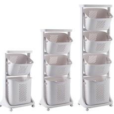올인원 이동식 2단 3단 4단 스윙 빨래 바구니 빨래통 다용도 수납함