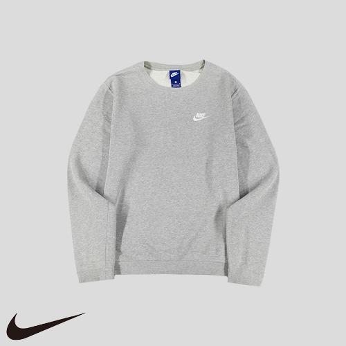 나이키 그레이 자수로고 클럽 기모 맨투맨 티셔츠  SIZE M