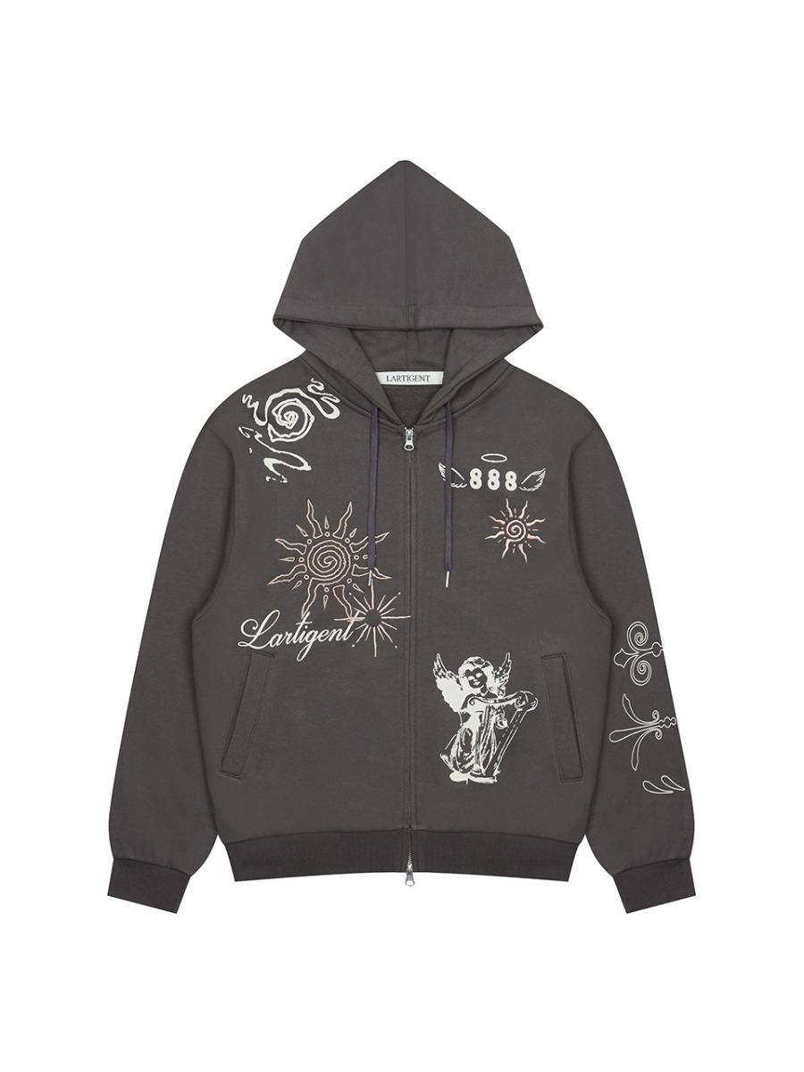 L19 ANGEL HOOD ZIP-UP(CHARCOAL)