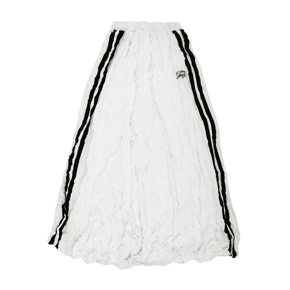 CRINKLE TRACK BALLOON SKIRT [WHITE]