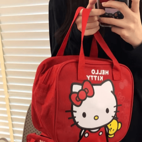 레드 헬로키티 도시락 가방 화장품 파우치