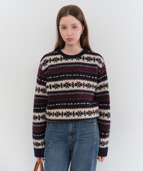 UNISEX FAIRISLE SWEATER_UDSW5C108_NAVY
