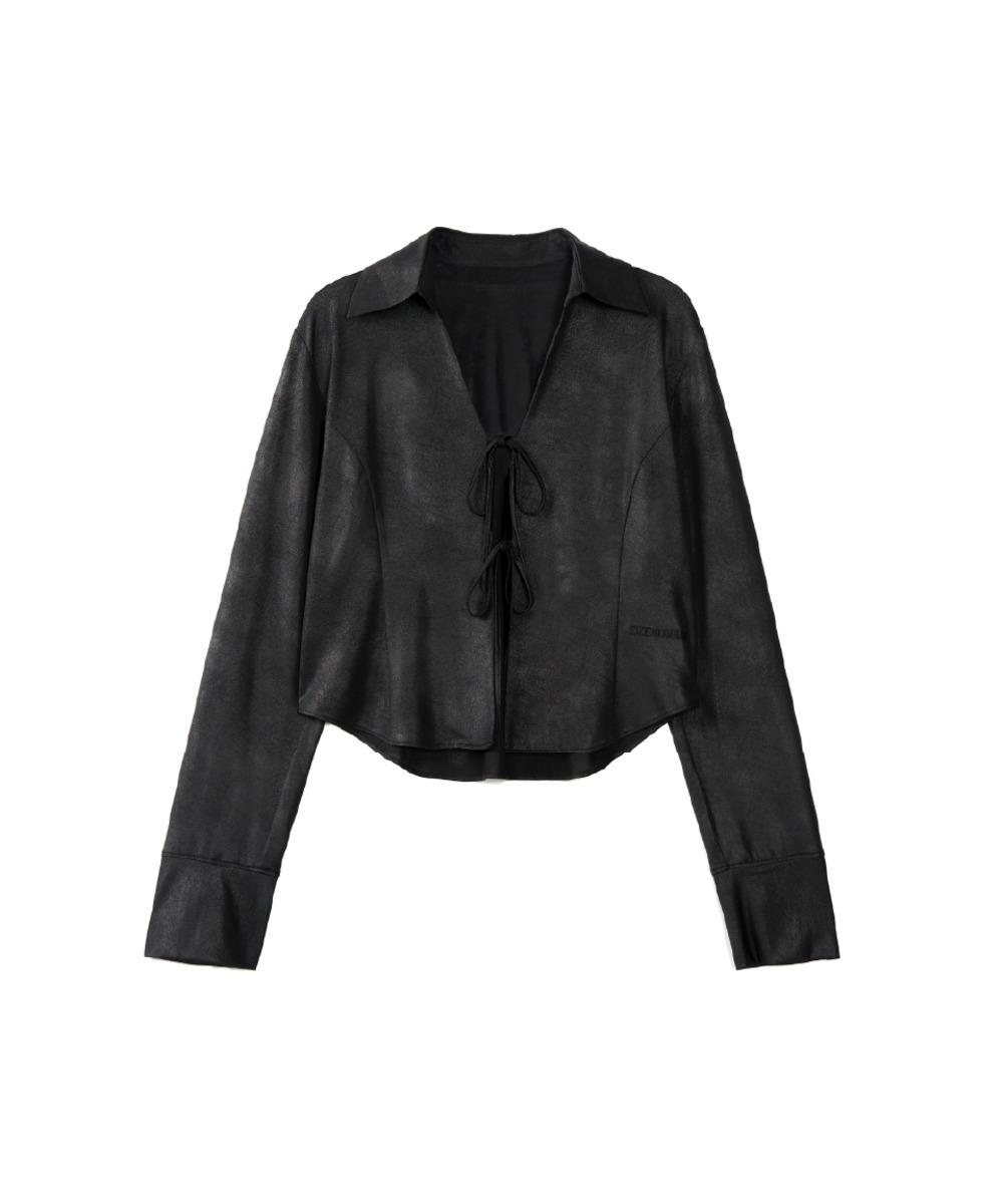 RIBBON WESTERN SHIRTS(BLACK)