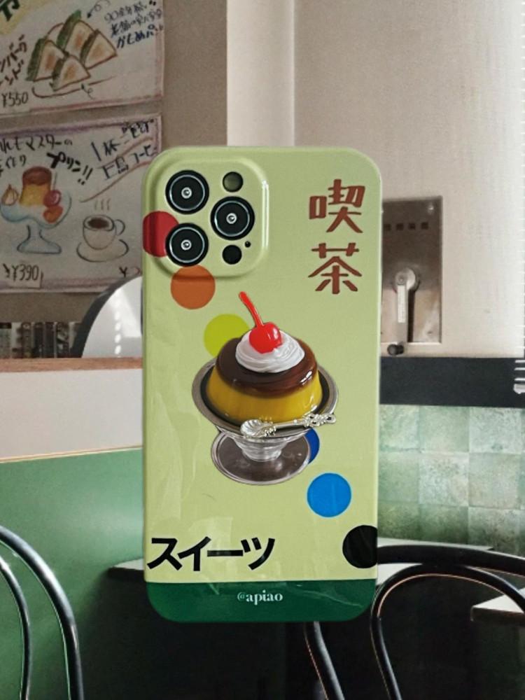 수심 Pudding Case 아이폰 푸딩 그립톡 케이스 세트 일본 감성 유니크 y2k