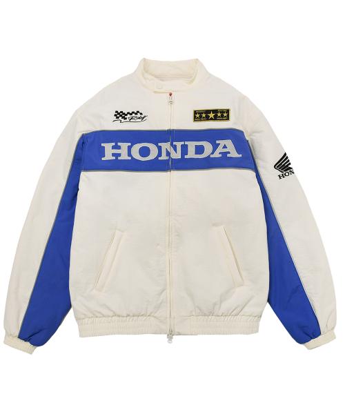 Piping Motorcycle Blouson Jacket Ivory