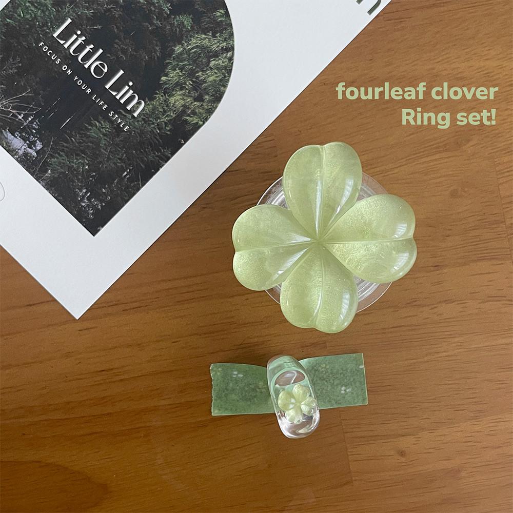 [당일출고] Littlelim FourLeaf Clover 네잎클로버 스마트톡 링반지 세트