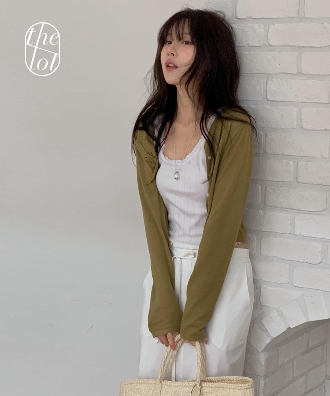 더롯 (곤,올 당일) [miel] 미엘 린넨 썸머 가디건 (4color) 라운드넥/썸머/긴팔/크롭/니트/살안타템/출근룩/하객룩