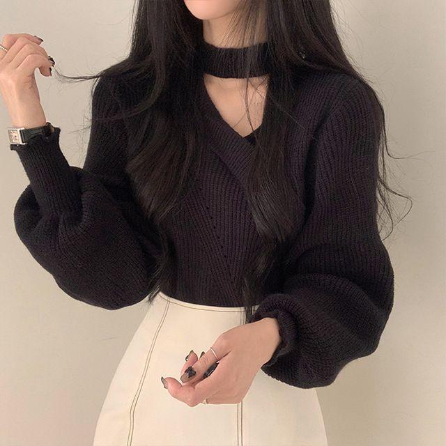 핏예쁜 메리 초커 니트