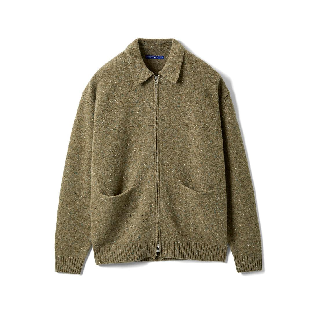 GARDENER COLLAR NECK CARDIGAN (OLIVE)