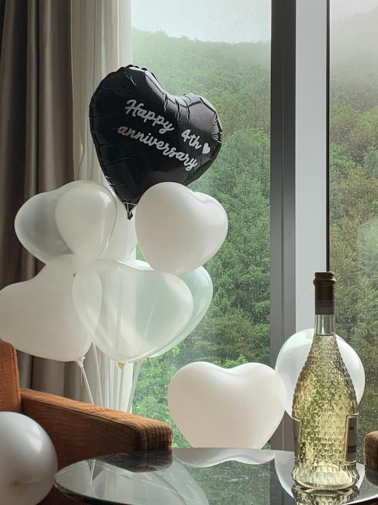 퐁마트 블랙하트 풍선꽂이 문구세트