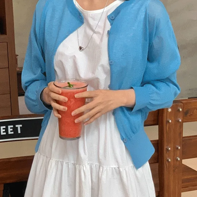 휘그 린넨 라운드 가디건 (*6color)