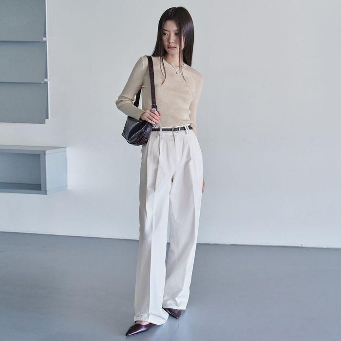 (W)2Pleats Wide Pants DCWPT012Ivory