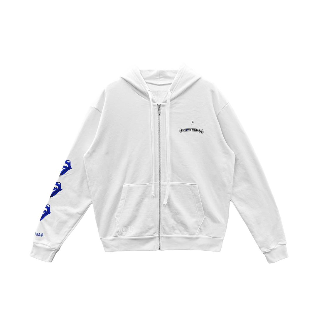 Chrome Hearts Rolling Stones Script Logo Zip Up Hoodie