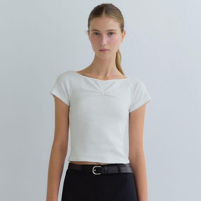 [2차] Miel Shirring T-shirts (White)