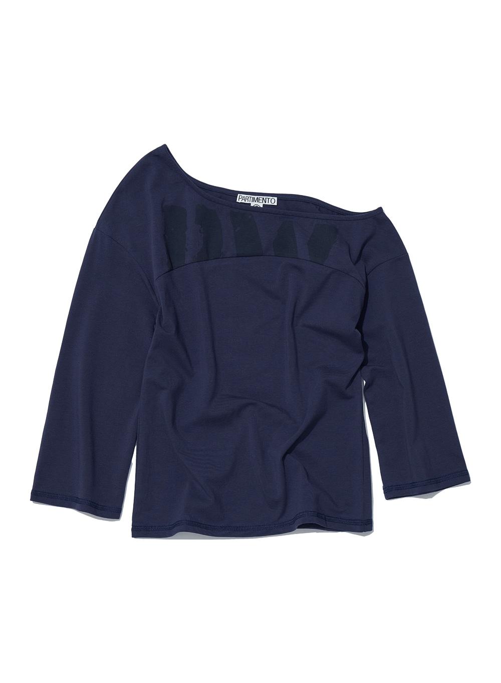 [WOMEN] PW PRINTED UNBALANCE TEE_NAVY