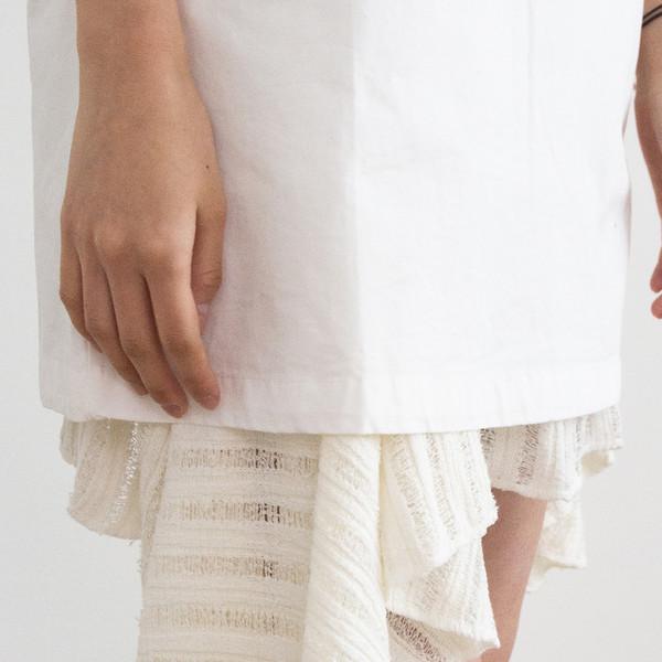 Unbalanced Striped Skirt (White)