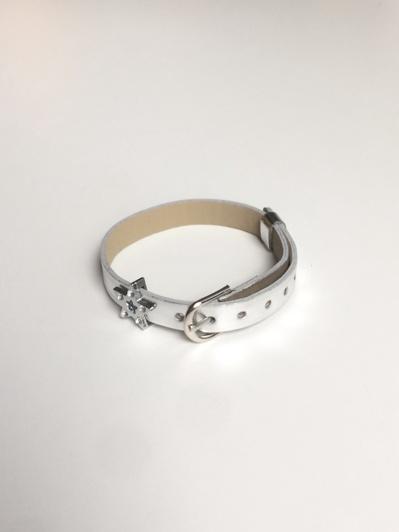 silver star leather bracelet
