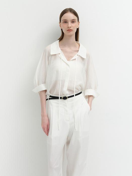 String Detail stripe Blouse KW5MB6020_01