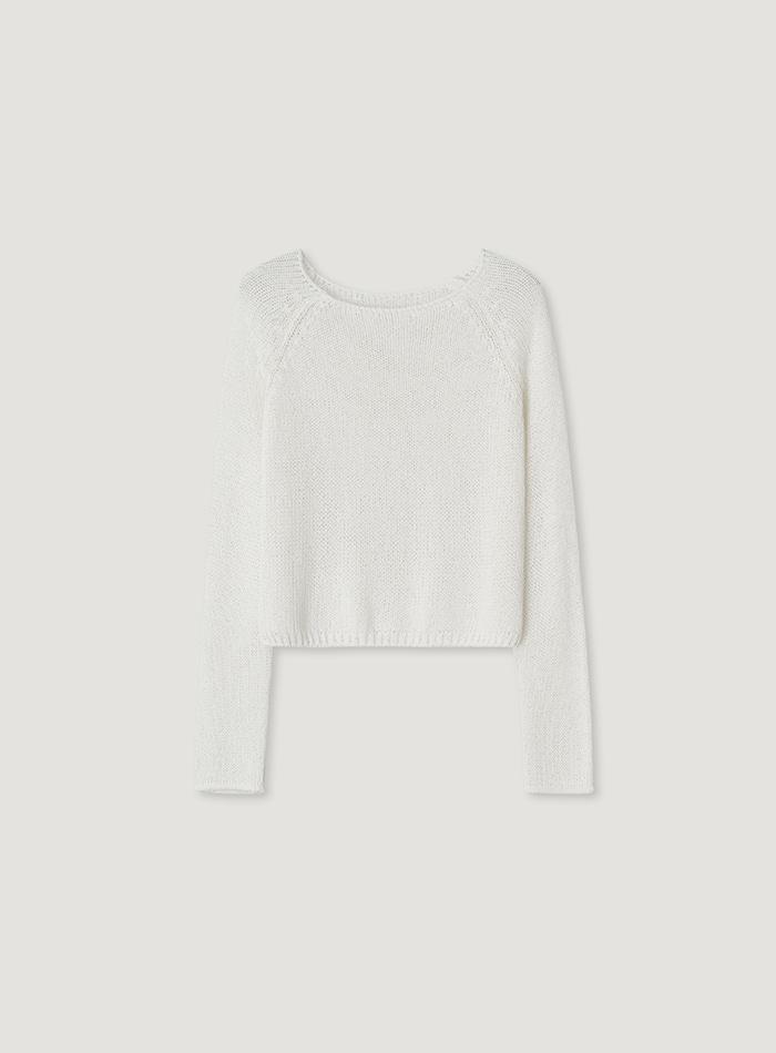 NEFF LINEN CROP KNIT_PURE IVORY