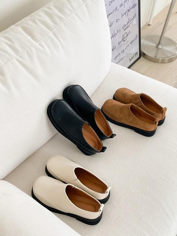 데일리 고급 하이퀄리티 스퀘어 플랫폼 여성 쿠션 로퍼 3cm