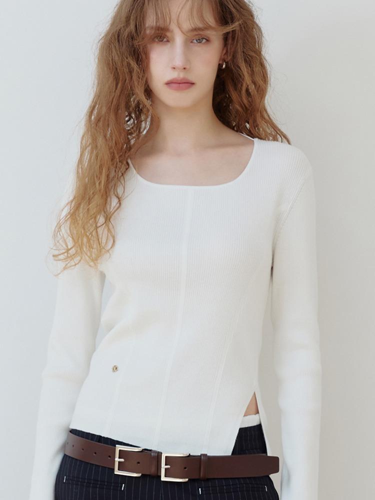STRAP SQUARE NECK KNIT IV