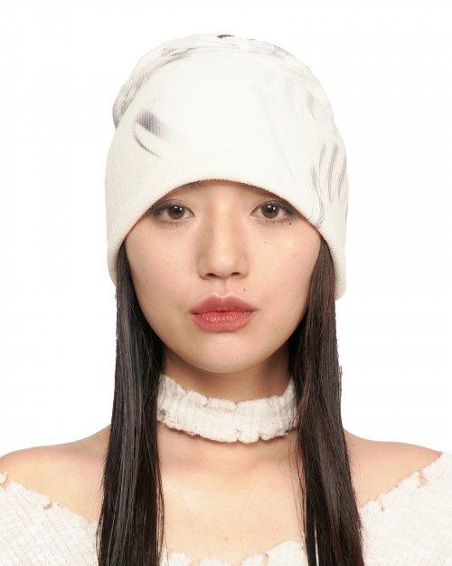 FISH LETTERING BEANIE [CREAM]