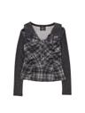 쎄쎄쎄(SETSETSET)  CHECKERED COLLAR SHIRRING TOP (CHARCOAL) - 사이즈 & 후기 | 무신사