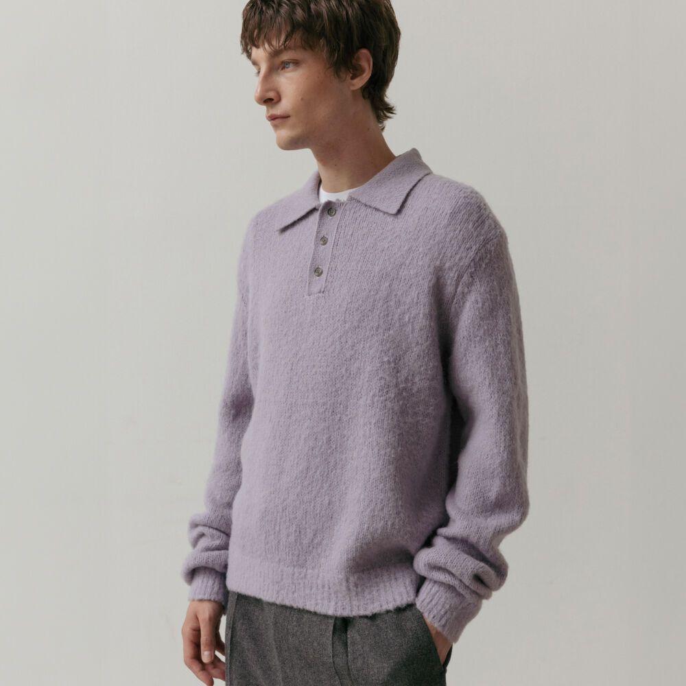 모헤어 카라 니트_바이올렛W