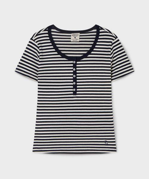 Ribbed Henry Neck T-shirt / WHRAG2422F