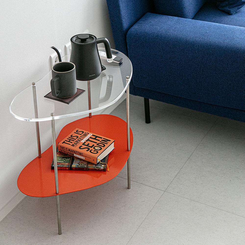 알루아 거실테이블 좌식테이블 쇼파 테이블 아크릴 투명 커피 모듈