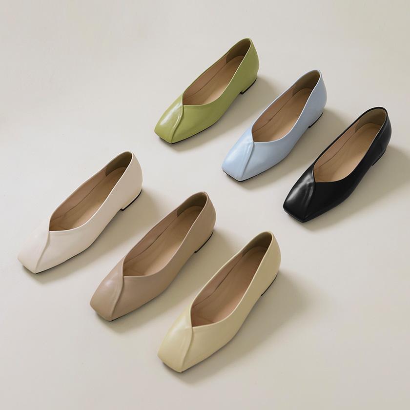드엘라 스퀘어 플랫슈즈 (2cm)
