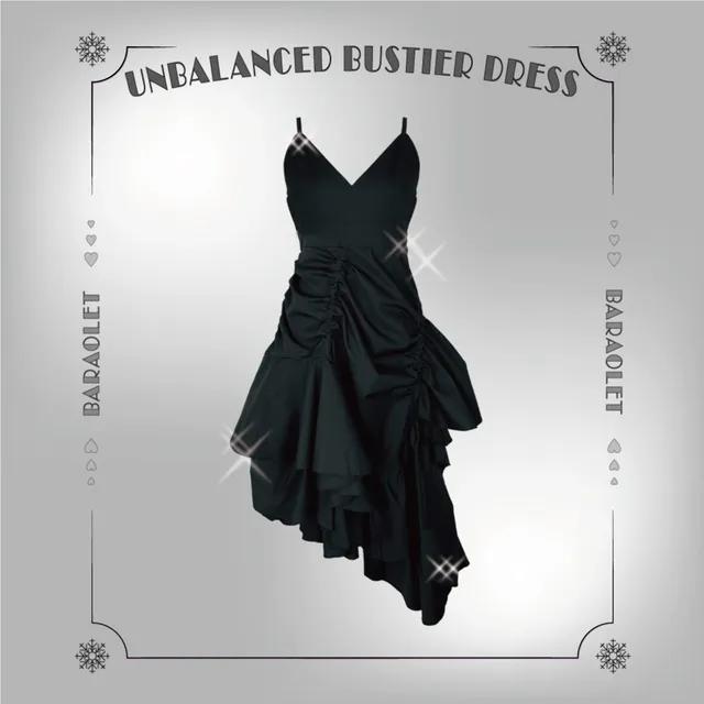 [유니크·러블리] 언발 뷔스티에 캉캉 슬릿 맥시 원피스 * 데이트룩, 여행 바캉스룩 추천!