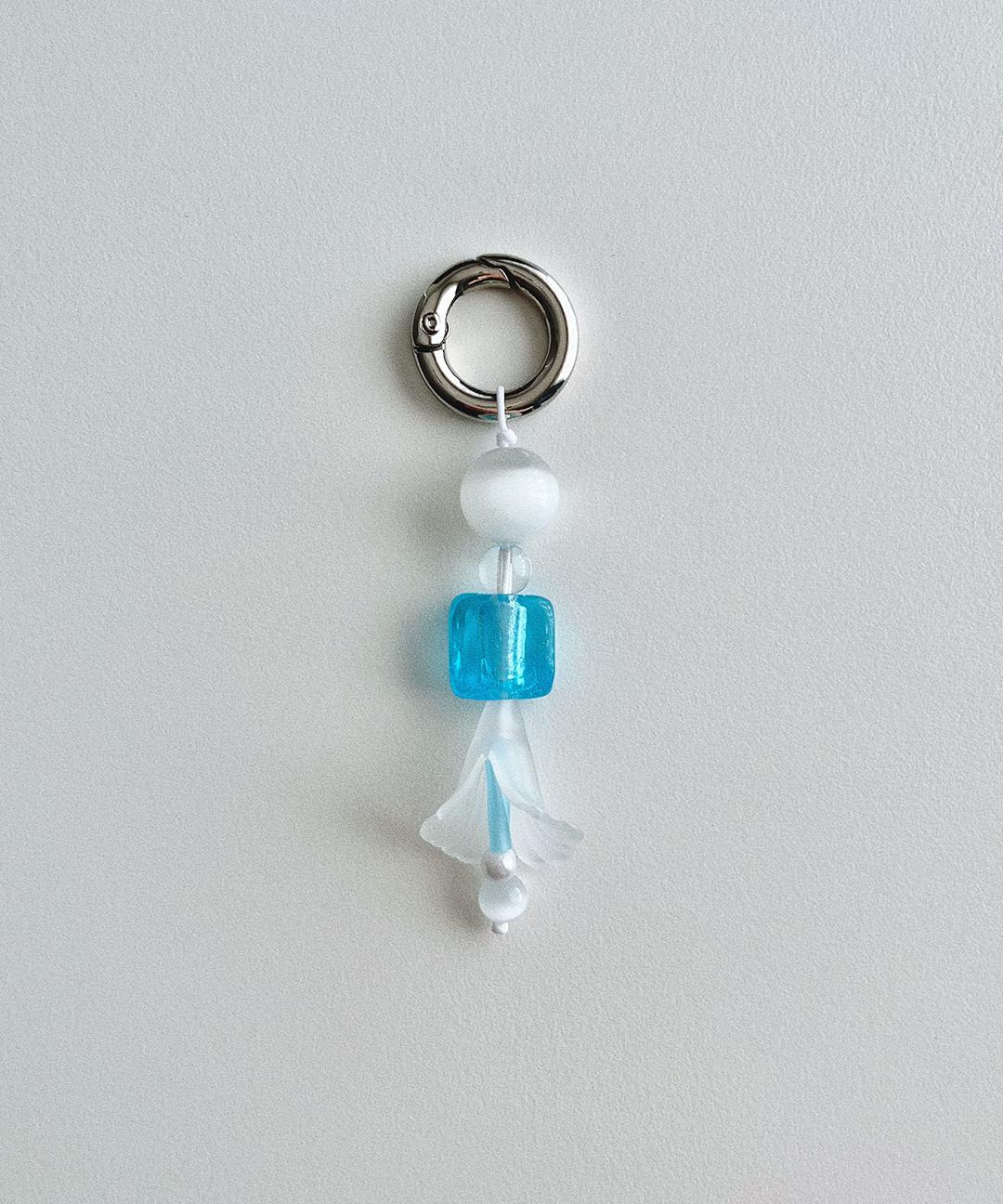 블루 플라워 미니 키링