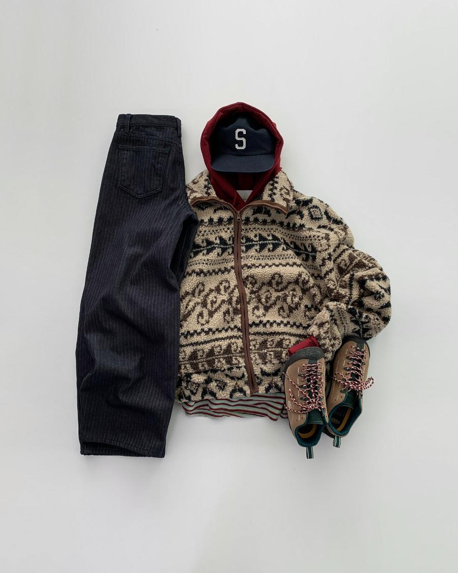 카비드 집업 플리스 자켓