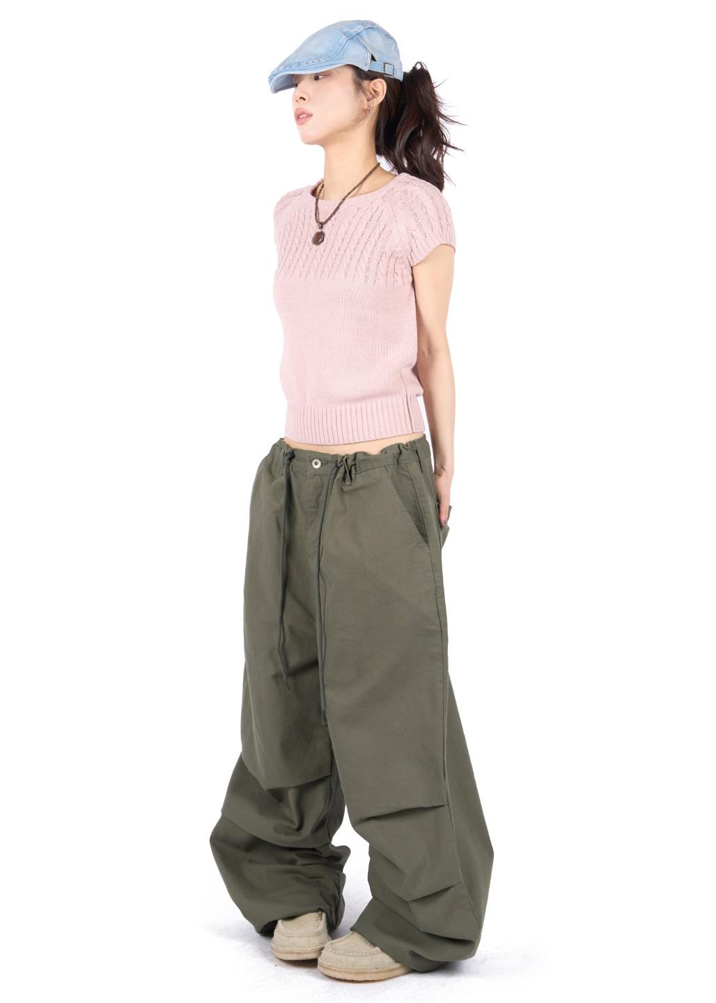 KNEE TUCK STRING PANTS