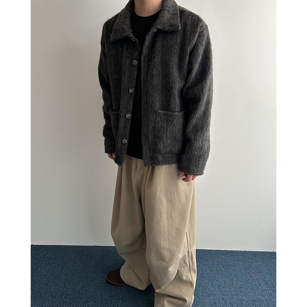 모헤어 카라 가디건 2color