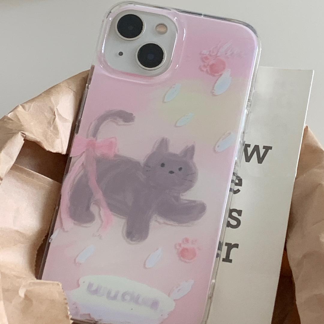 Rainy Cat Case 레이니 수채화 고양이 아이폰케이스