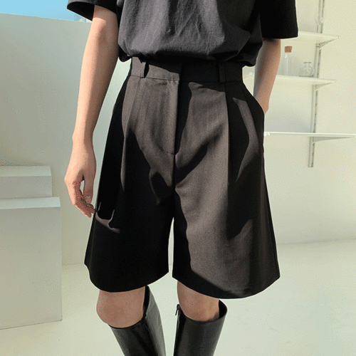 넷지 핀턱 하프 슬랙스 - 5 color