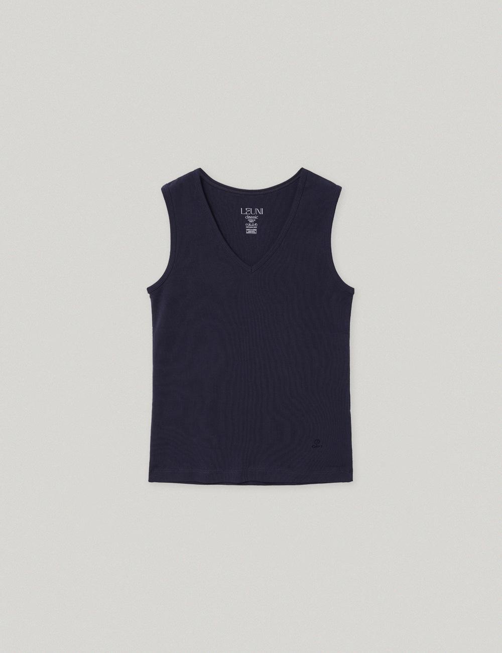 2nd /  Delphine V Neck Sleeveless Top_Navy