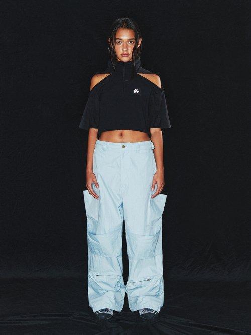 WIDE CARGO TROUSERS BLUE