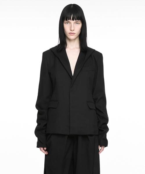 MAGNETIC HOODIE BLAZER BLACK