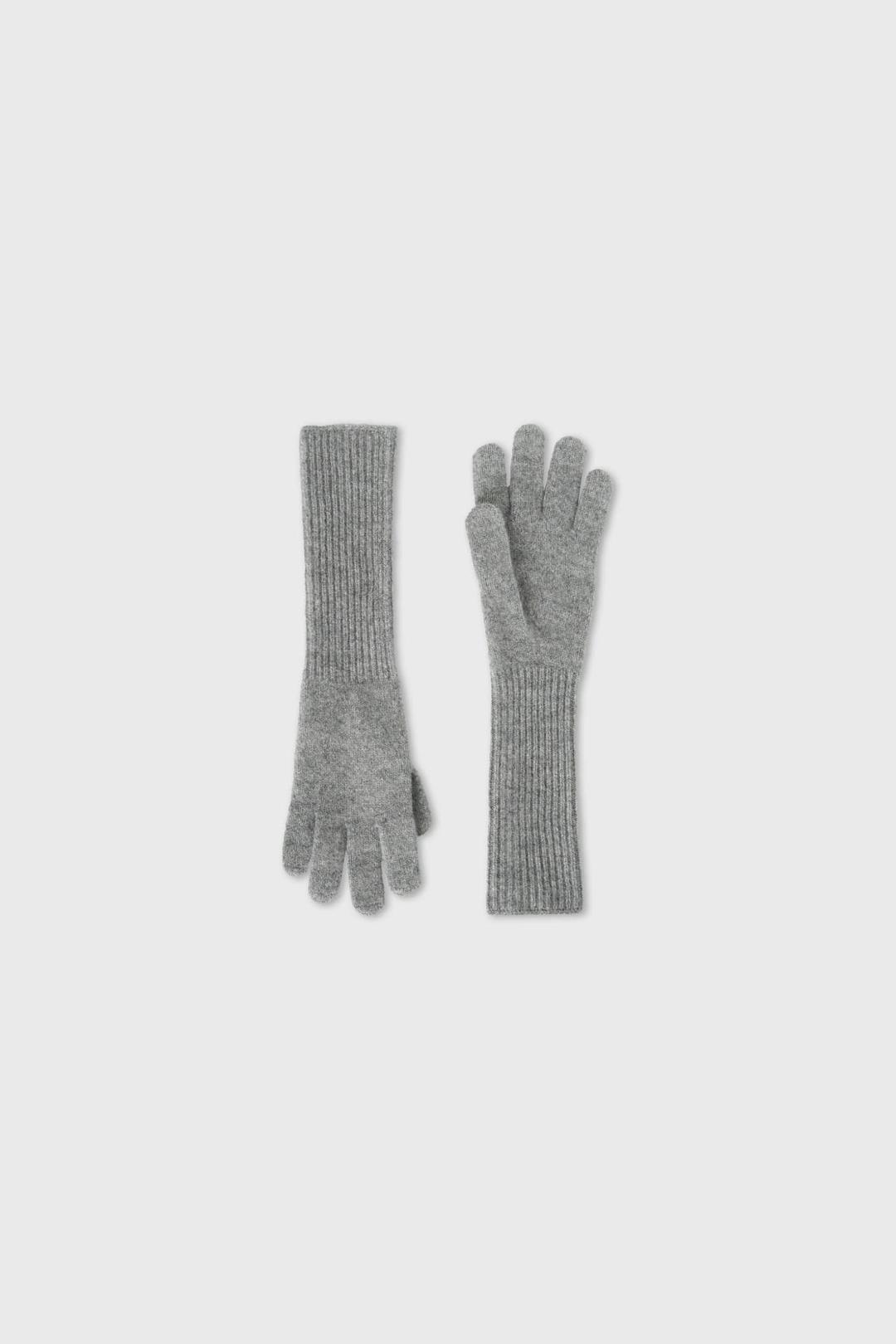 Long knitted Gloves Grey