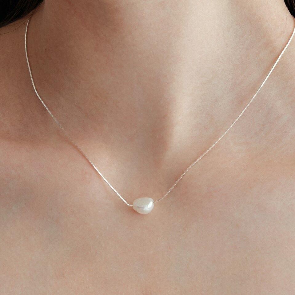 Bright Pearl Necklace A (Silver925, Pearl)