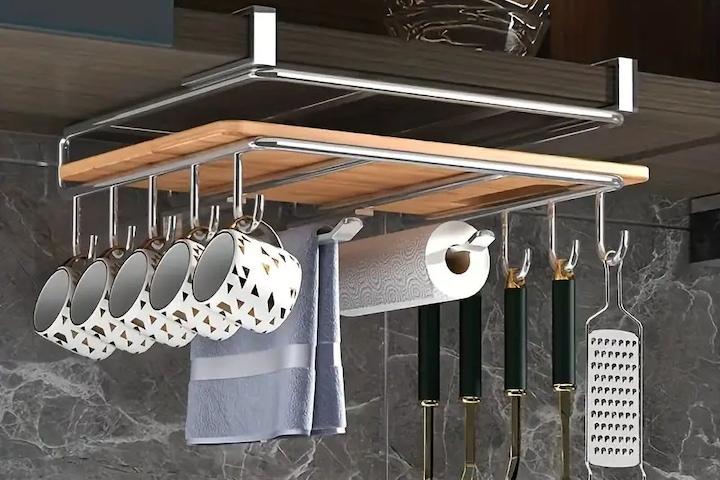 스텐 키친타올걸이 M22 컵 조리기구 거치대 국자 도마 행주 걸이