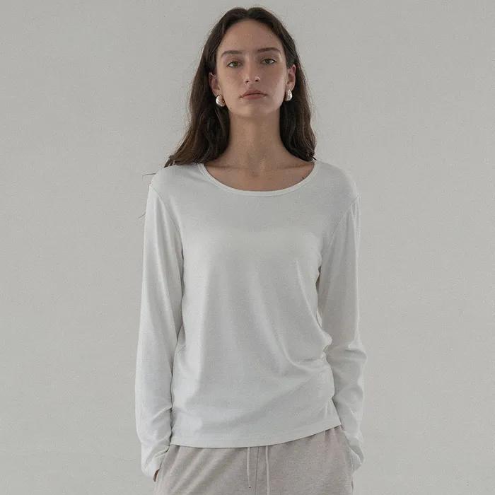 SITP5164 라운드넥 긴팔 티셔츠_Ivory